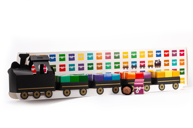 Pudełko do kalendarza adwentowego „Pralinowy Ekspres”