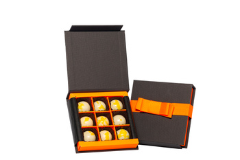 Praliny Mango-Marakuja z belgijskiej czekolady – 9 sztuk