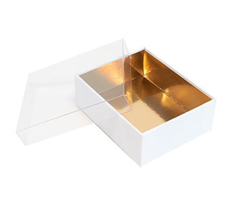 227210488006 Biscuitbox small L110xW90xH40mm white blinkend goud