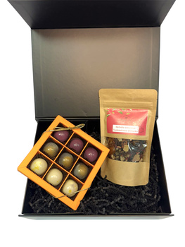 Zestaw Prezentowy z Herbatą i Pralinami „Momenty Smaku”